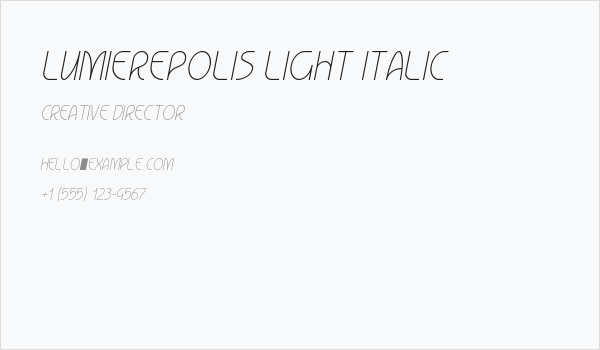 Lumierepolis Light Italic Business Card