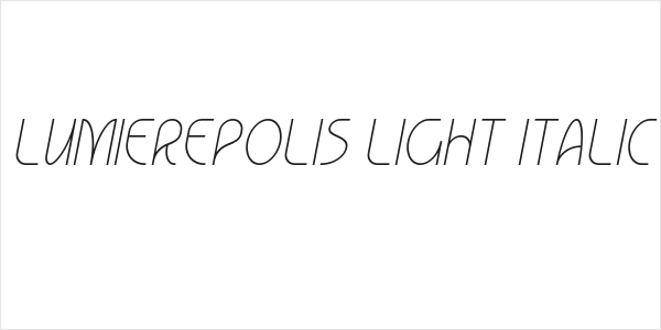 Lumierepolis Light Italic Logo
