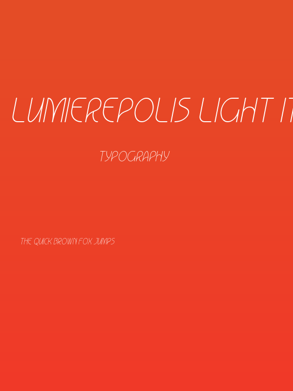 Lumierepolis Light Italic Poster