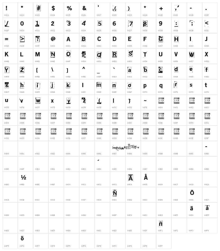 Lumihyeena Character Map