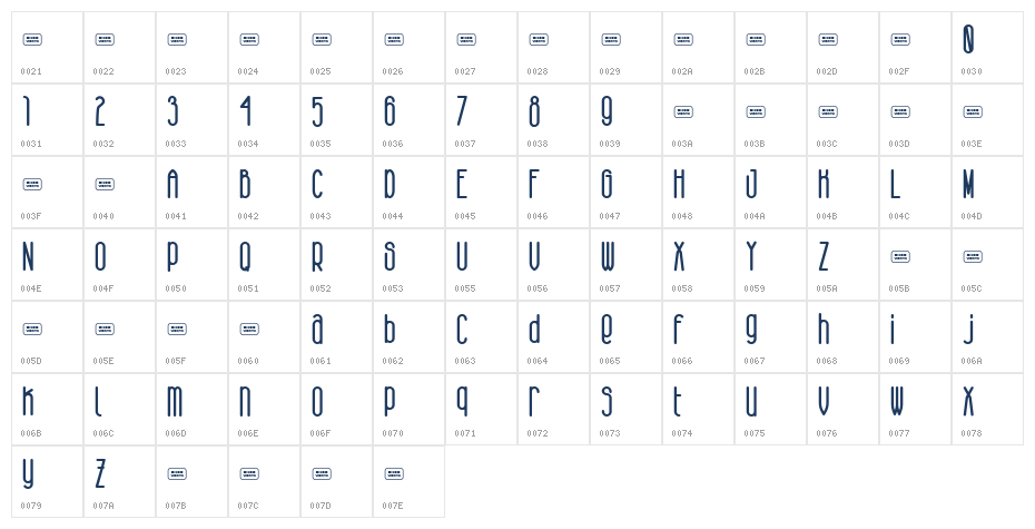 Lumilance Free Trial Character Map