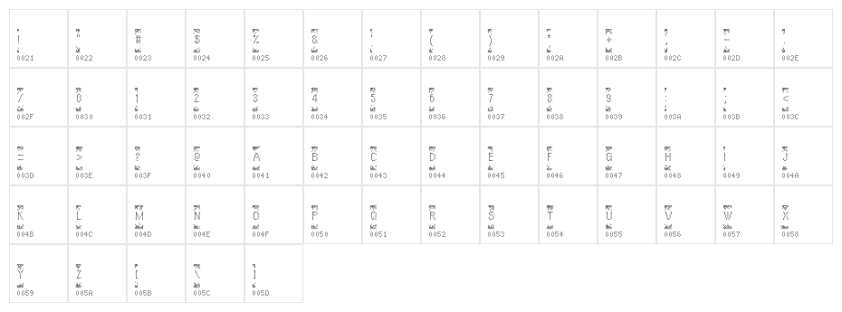 Lumine Hall Regular Character Map