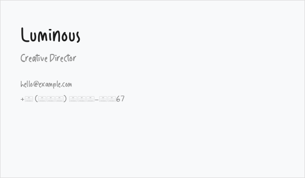 Luminous Business Card