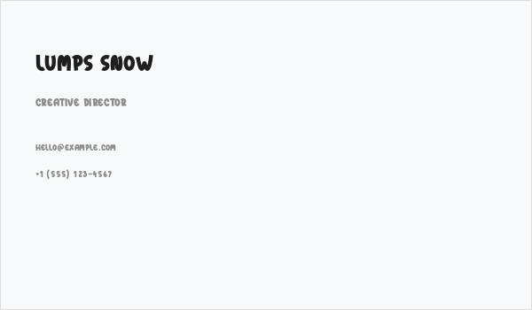 Lumps Snow Business Card