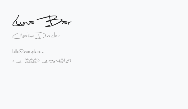 Luna Bar Business Card