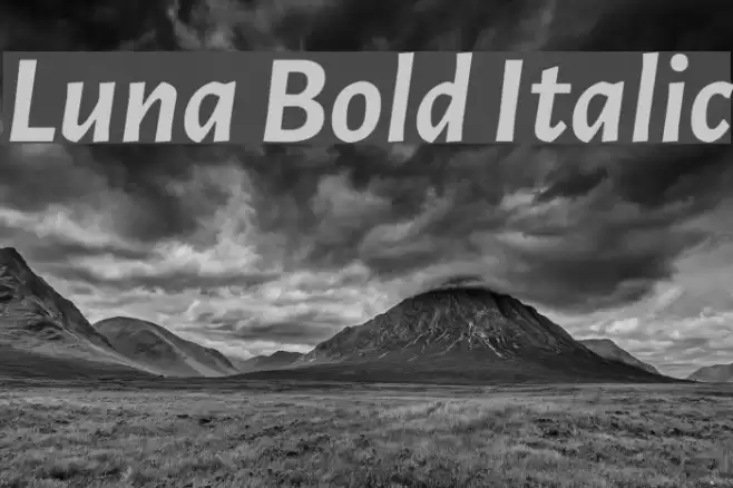 Luna Bold Italic Font examples