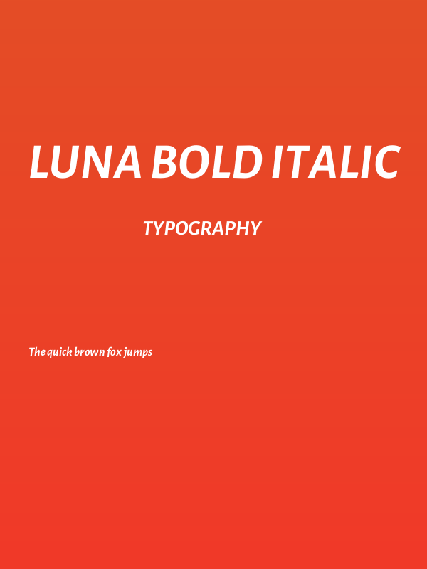 Luna Bold Italic Poster