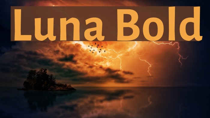 Luna Bold Font examples