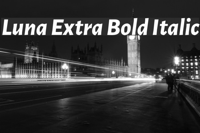 Luna Extra Bold Italic Font examples