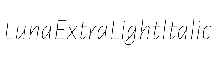 Luna Extra Light Italic Font