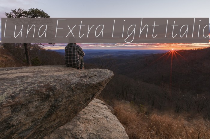 Luna Extra Light Italic Font examples