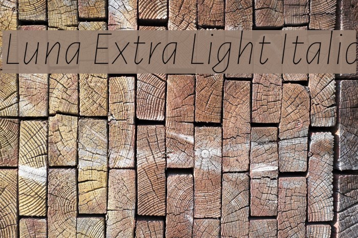 Luna Extra Light Italic Font examples