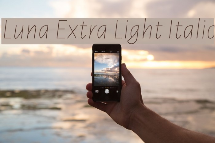 Luna Extra Light Italic Font examples