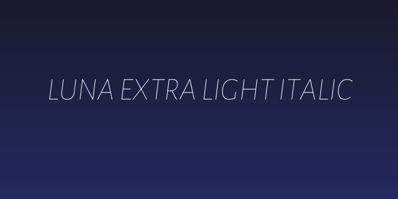 Luna Extra Light Italic Social Header