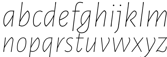 Luna Extra Light Italic Font LOWERCASE