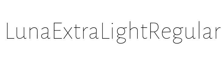 Luna Extra Light Regular Font