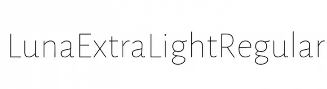 Luna Extra Light Regular  नि: शुल्क फ़ॉन्ट्स डाउनलोड