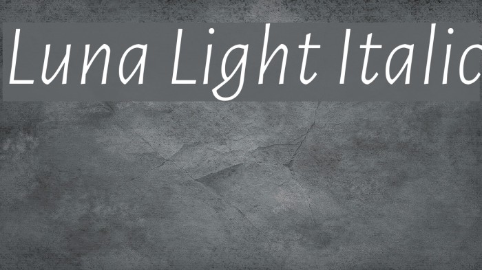 Luna Light Italic Font examples