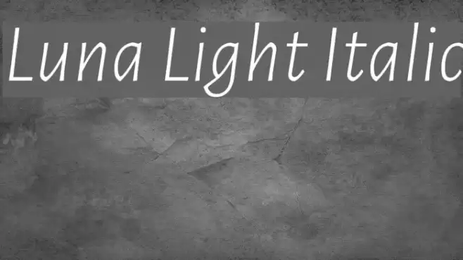 Luna Light Italic Font examples