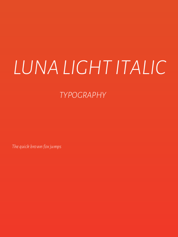 Luna Light Italic Poster