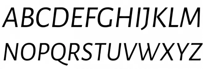 Luna Regular Italic फ़ॉन्ट अपरकेस