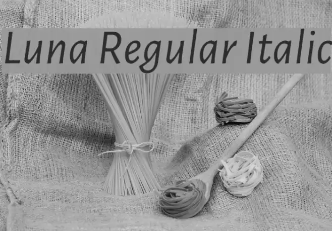 Luna Regular Italic Font examples
