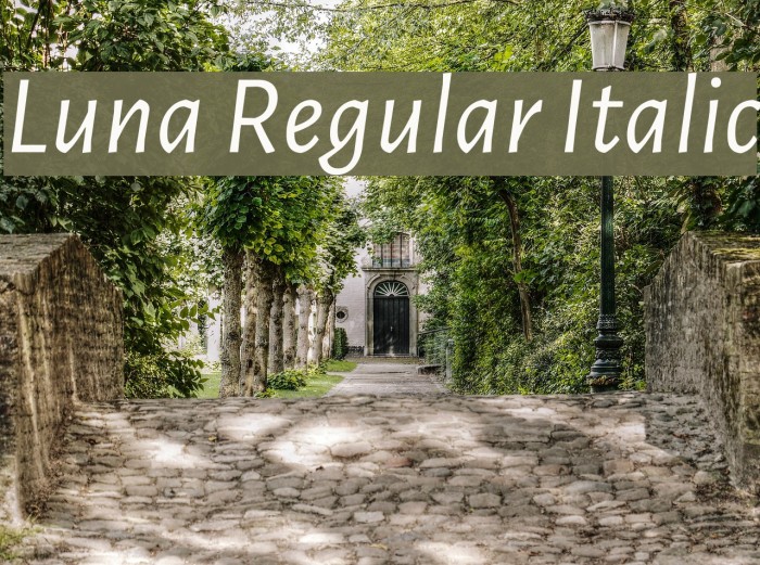 Luna Regular Italic Font examples