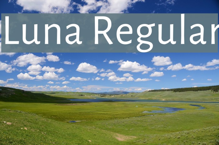 Luna Regular Font examples