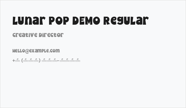 Lunar Pop DEMO Regular Business Card