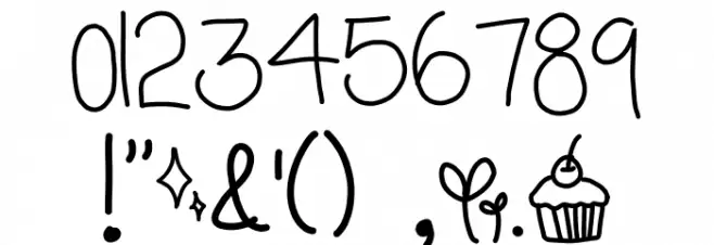 Luna's Handwriting Font OTHER CHARS