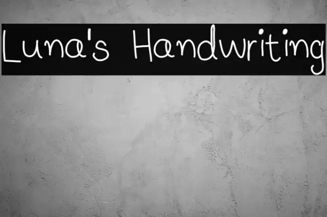 Luna's Handwriting Example 1