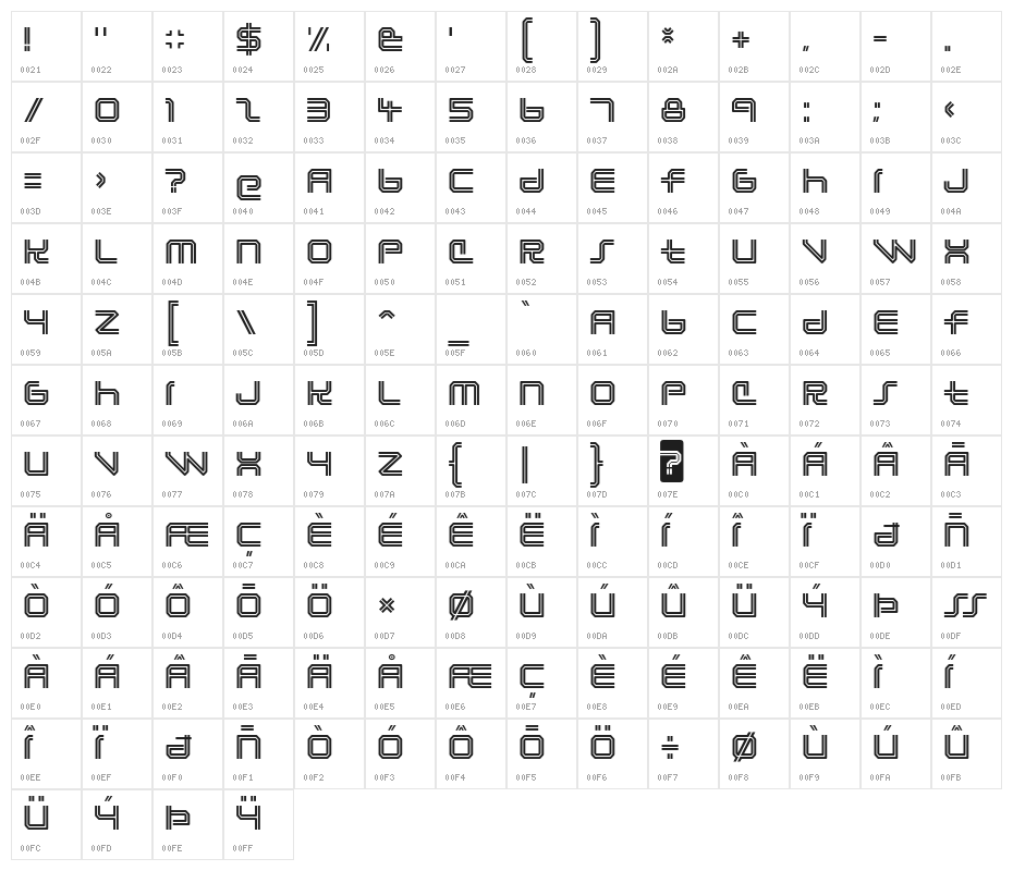 Lunasol-Regular Character Map