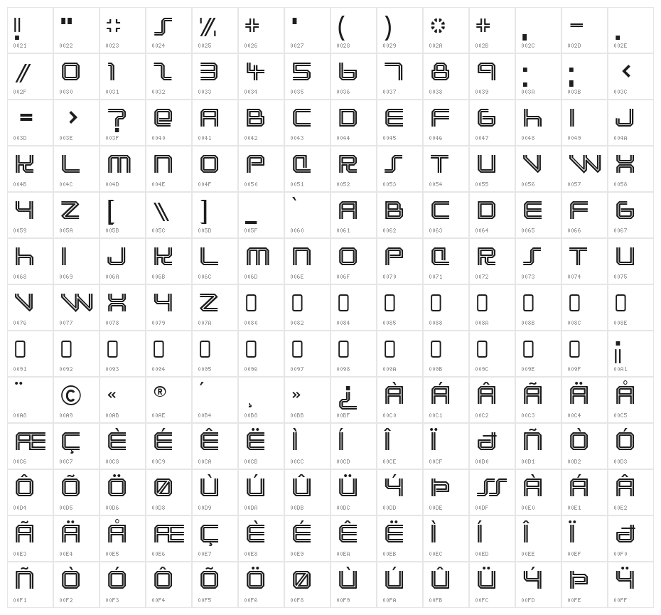 Lunasol-Regular Character Map