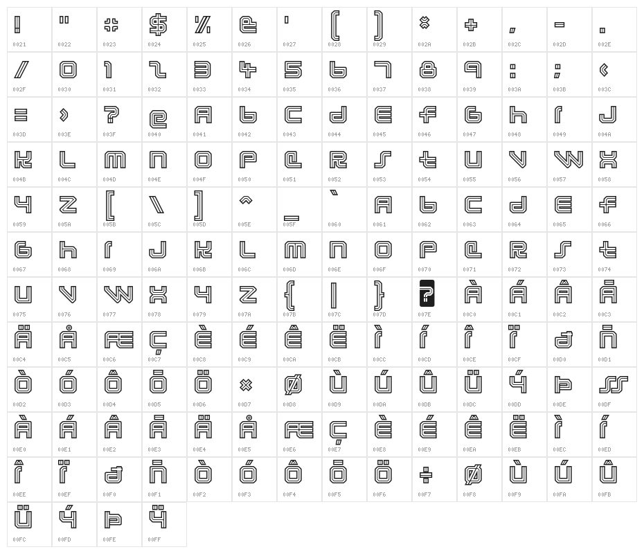 LunasolAurora-Regular Character Map