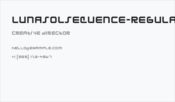 LunasolSequence-Regular Business Card