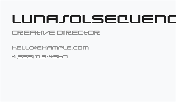 LunasolSequence-Regular Business Card