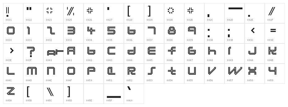 Lunasol Character Map