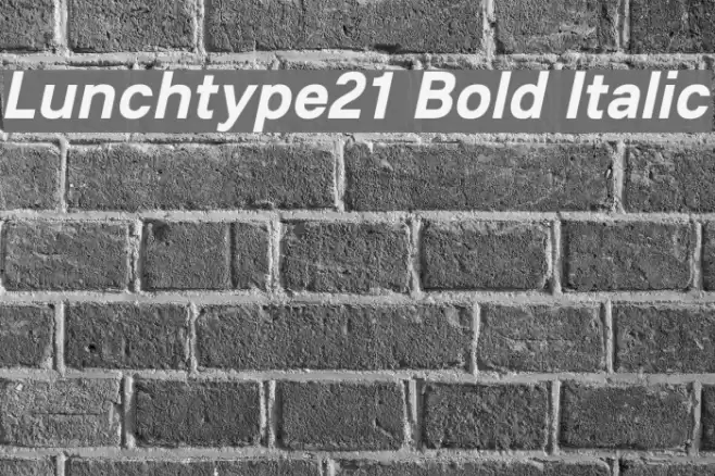 Lunchtype21 Bold Italic Font examples