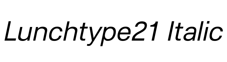 Lunchtype21 Italic Font