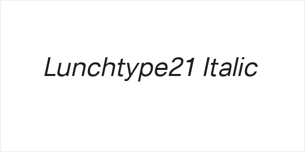 Lunchtype21 Italic Logo