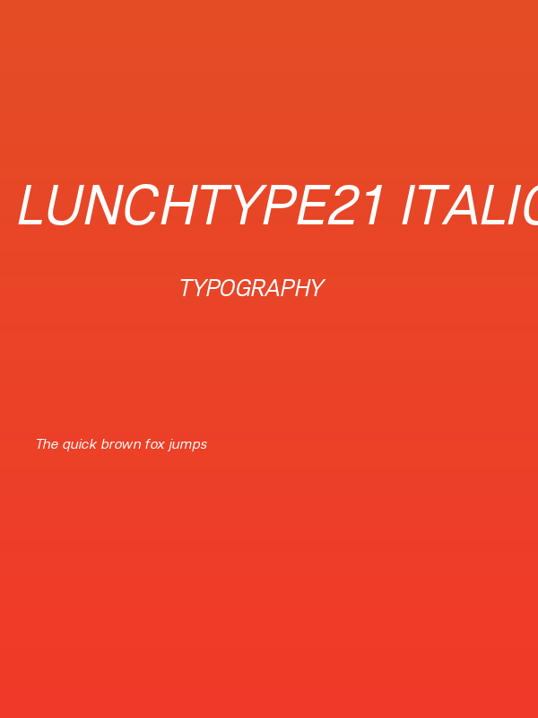 Lunchtype21 Italic Poster