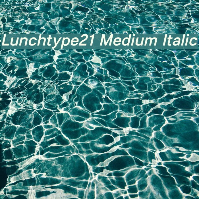 Lunchtype21 Medium Italic Font examples