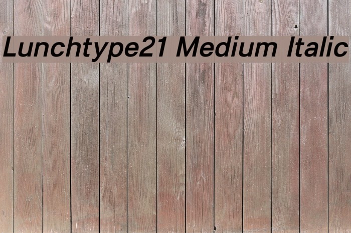 Lunchtype21 Medium Italic Font examples