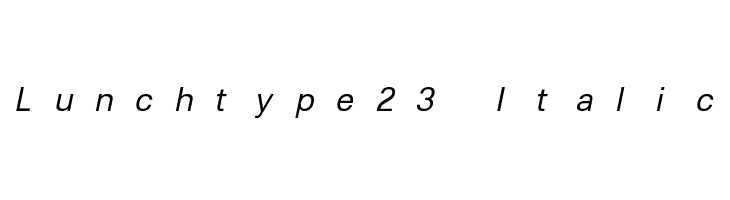 Lunchtype23 Italic Font