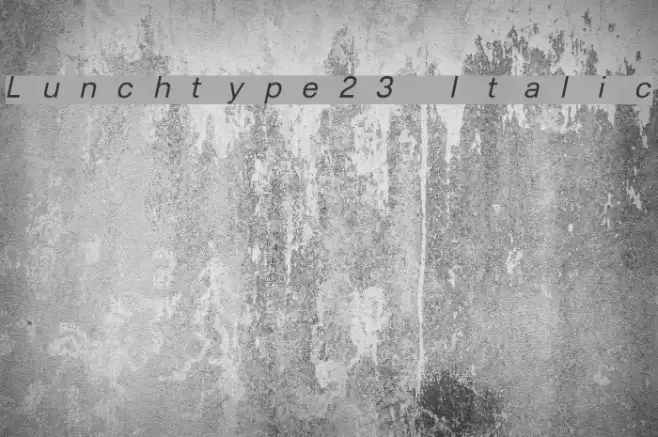 Lunchtype23 Italic Font examples