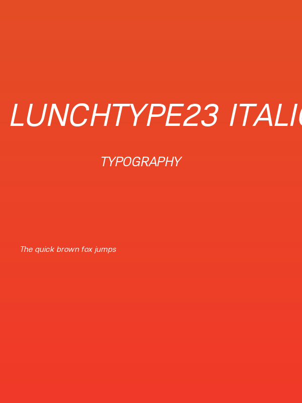 Lunchtype23 Italic Poster
