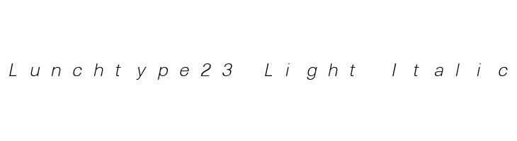 Lunchtype23 Light Italic Font