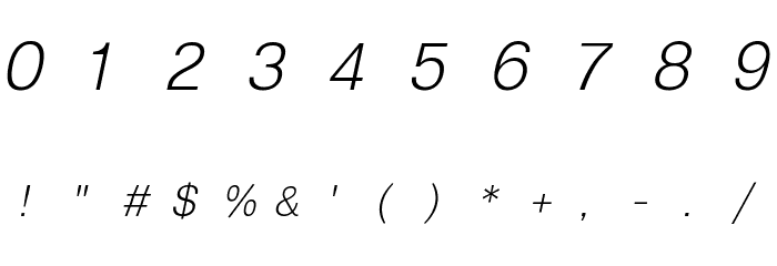 Lunchtype23 Light Italic Font OTHER CHARS
