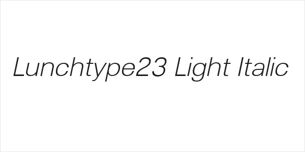 Lunchtype23 Light Italic Logo