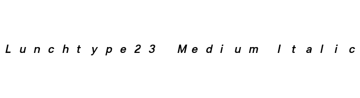 Lunchtype23 Medium Italic Font
